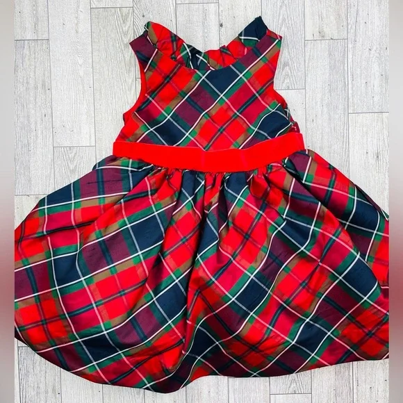 sachin and babi light blue dress Girls Tartan Plaid Holiday Dress: Spanish-Made Red Bow Outfit